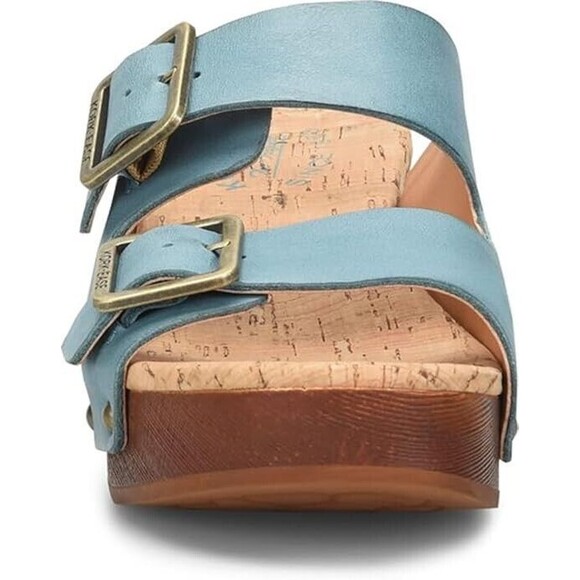 Kork Ease Saffron Turquoise Full Grain Leather Slide Sandals-NEW- SZ 9,10 - Picture 3 of 6